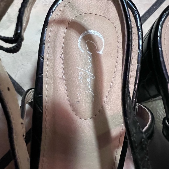 Cato Comfort Black Crocodile Slingback 3 inch Heels 10 M Shoes - Picture 6 of 9